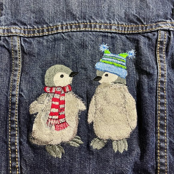 Old Navy Jean Jacket 18-24 mos Penguin Pals Customizable - Picture 2 of 9